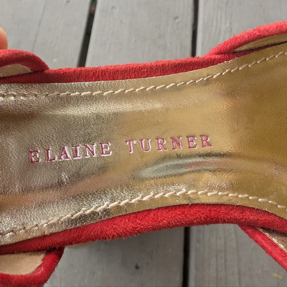 Elaine Turner Colorful Ankle Strap Platform Heels 6 Patent Leather‎ Retro Pinup